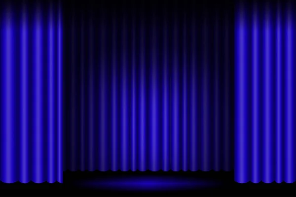 经典风格的蓝色窗帘 戏剧性的蓝色帷幕 矢量图解 库存图片 Eps — 图库矢量图片