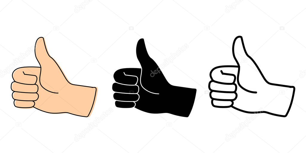 Icon with black likes hands. Cheer up friend. Vector illustration. stock image. EPS 10.
