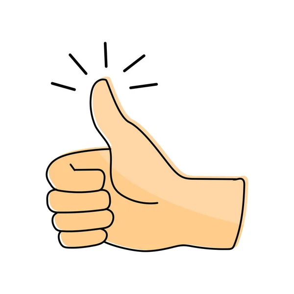 Abstract Human Hand Thumb Hand Gesture Vector Illustration Stock Image — Stock Vector