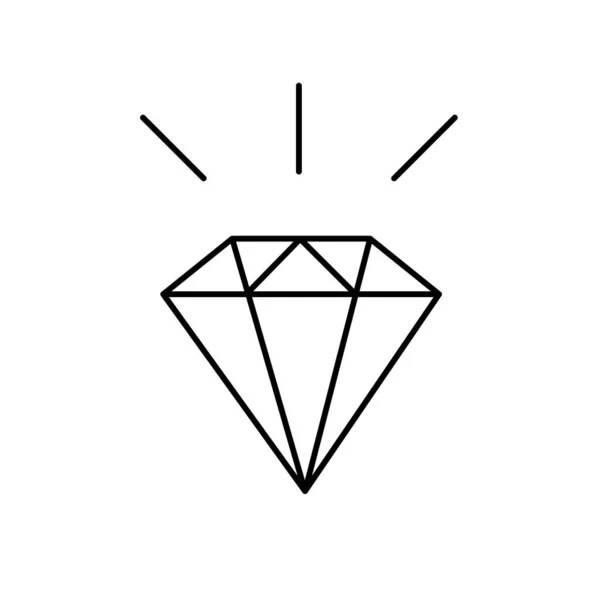 Ikone Des Schwarzen Diamanten Symbole Der Geldlinie Qualitäts Design Element — Stockvektor