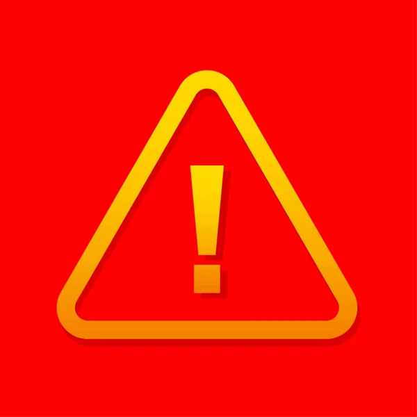 Gelbes Dreieck Auf Rotem Hintergrund Achtung Zeichen Warnschild Aufkleber Vektorillustration — Stockvektor