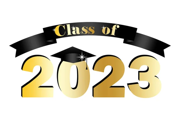Aula 2023 Conceito Educação Boné Graduação 2023 Ilustração Vetorial Imagem — Vetor de Stock