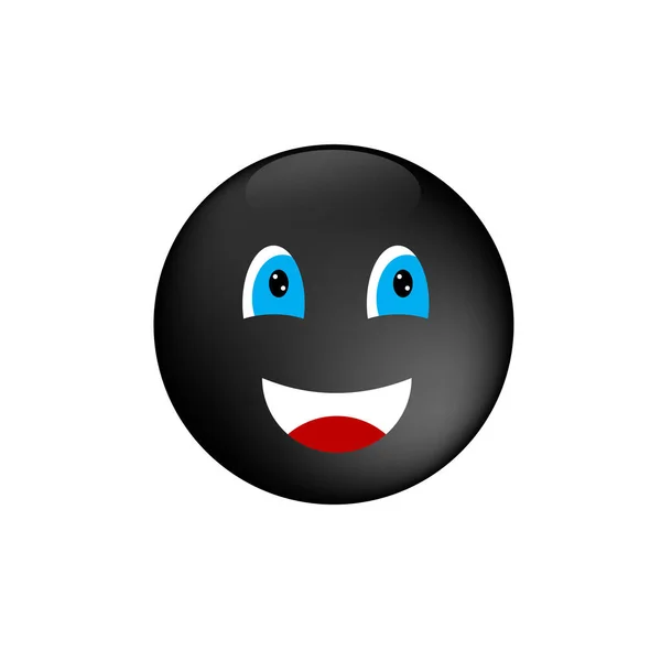 Μαύρο Συναίσθημα Χαμόγελο Εικονίδιο Συνομιλίας Χαμογέλα Εικονογράφηση Διανύσματος Εικόνα Αρχείου — Διανυσματικό Αρχείο