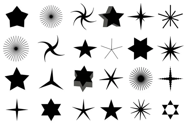 Knapp Med Uppsättning Svarta Stjärnor Annorlunda Rymdbakgrund Vektorillustration Lagerbild Eps — Stock vektor