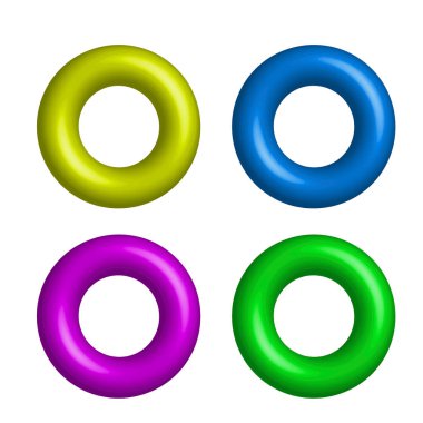 Renkli simit. Vektör çizimi. Hisse senedi. EPS 10.