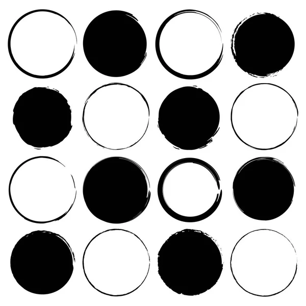 Cercles Brosse Vintage Ensemble Cadre Rond Ensemble Cadre Circulaire Élément — Image vectorielle
