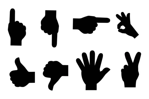 Black Gestures Silhouette Line Art Black Icon Vector Illustration Stock — Stock Vector