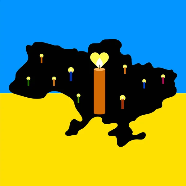 現代のウクライナの地図には光がない 宇宙旅行 ベクトルイラスト ストック画像 Eps — ストックベクタ