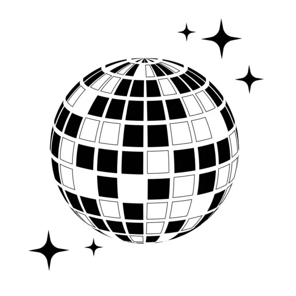 Значок Диско Шара Музыкальный Мяч Украшение Вечеринки Векторная Иллюстрация Изображение — стоковый вектор