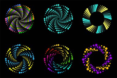 Renkli daire noktaları. Dijital veri. Vektör çizimi. Hisse senedi. EPS 10.