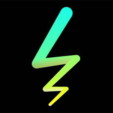 Yeşil arka planda yeşil şimşek siyahı. Yeşil şehir. Bilgisayar teknolojisi kavramı. Vektör çizimi. Hisse senedi. EPS 10.