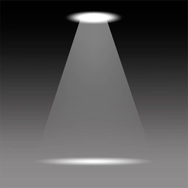 Gerçekçi ışın ışığı. Sihirli ışık efekti. Uzaylı ışık huzmesi. Vektör çizimi. Hisse senedi. EPS 10.