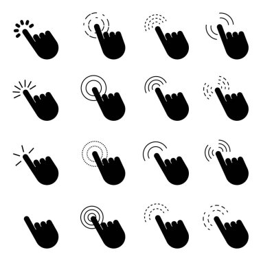 İmleç parmağını ayarla. Bilgisayar teknolojisi kavramı. Bilgisayar faresi. Vektör çizimi. Stok görüntüsü. EPS 10.