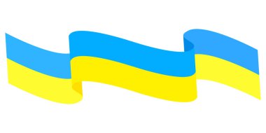 Ukrayna kurdelesi. Ukrayna bayrağı sembolü. Vektör çizimi. Hisse senedi. EPS 10.