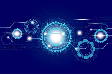 Hologram arka plan dişlileri. Dijital teknoloji. Vektör çizimi. EPS 10.