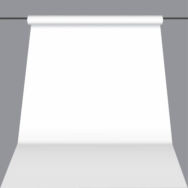 white studio roll background. Vector illustration. EPS 10.