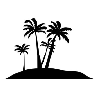 palm trees silhouette. Summer beach. Vector illustration. EPS 10.