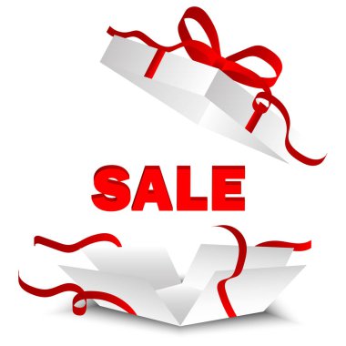 Open box sale. Open package. Vector illustration. EPS 10.