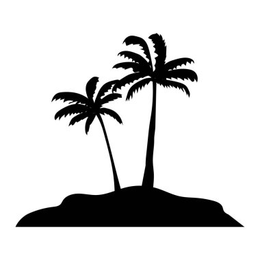 palm trees silhouette. Summer beach. Vector illustration. EPS 10.