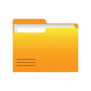 Yellow folder files. Document symbol. Computer interface. Vector illustration. EPS 10.
