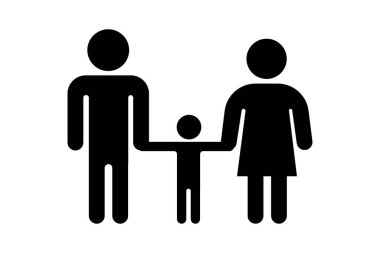 Black family icon. Love icon. Vector illustration. EPS 10.