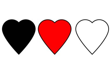 heart black red white. Romantic background. Vector illustration. EPS 10.