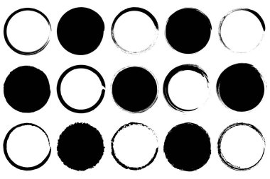 Watercolor brush circles for banner design. Circle frame set. Round shape. Vector illustration. EPS 10.