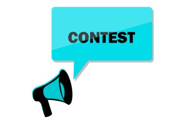 Megaphone speaker contest. Realistic megafon message. Promotion poster. EPS 10.