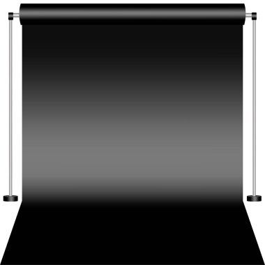 Black Canvas studio. Black Studio curtain. Background for photography. Vector illustration. EPS 10.