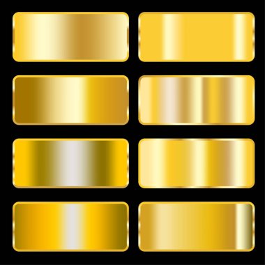 3d icon with gold plates black background. Vector illustration. EPS 10.