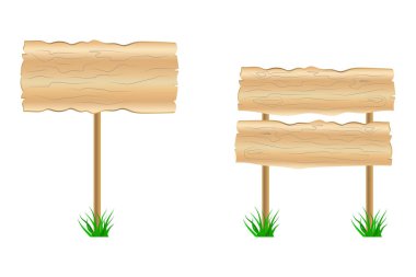 Vintage empty road signs tree. Vector illustration. EPS 10.