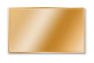 Rectangular gold plate. goldenplate for decoration design. Vector illustration. EPS 10.