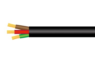 colorful electrical cable three wires. Technology background. Vector illustration. EPS 10.