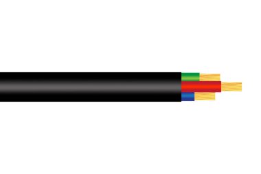 colorful electrical cable three wires. Technology background. Vector illustration. EPS 10.