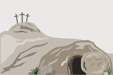 Easter cave stone. Vector illustration. EPS 10. clipart
