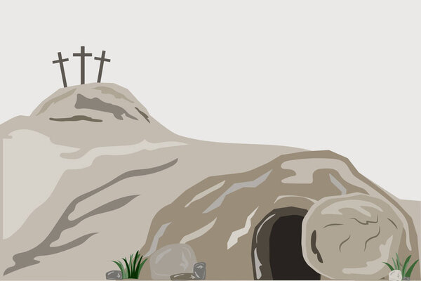 Easter cave stone. Vector illustration. EPS 10.