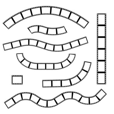 black film strips on white background. Vector illustration. EPS 10.