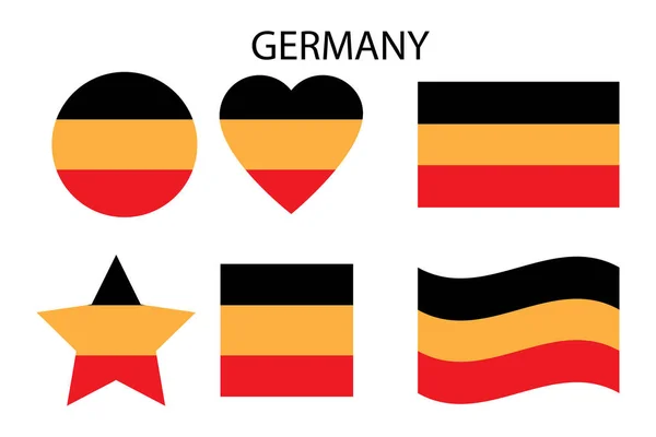 Línea Arte Bandera Alemania Figuras Diseño Geométrico Ilustración Vectorial Eps — Vector de stock