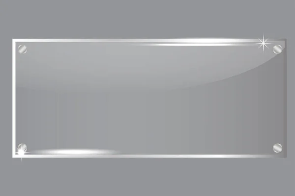 Plastic Plate Transparent Background Plastic Metal Frame Vector Illustration Eps —  Vetores de Stock