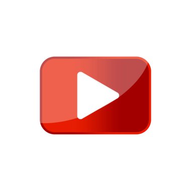 Kırmızı oynat düğmesi. İnternet teknolojileri. Vektör çizimi. EPS 10.
