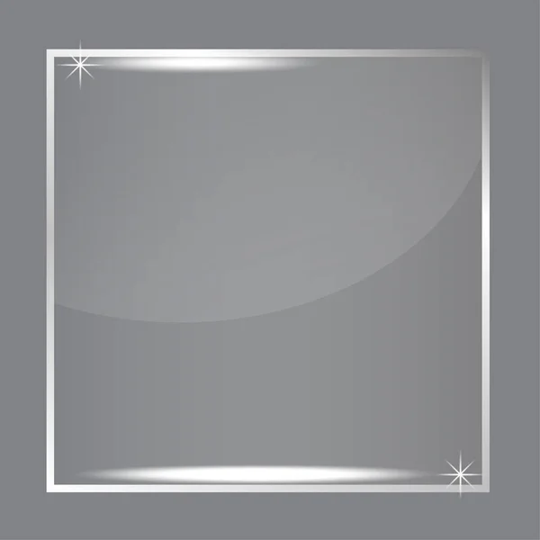 Placa Plástico Sobre Fundo Transparente Plástico Armação Metálica Ilustração Vetorial —  Vetores de Stock
