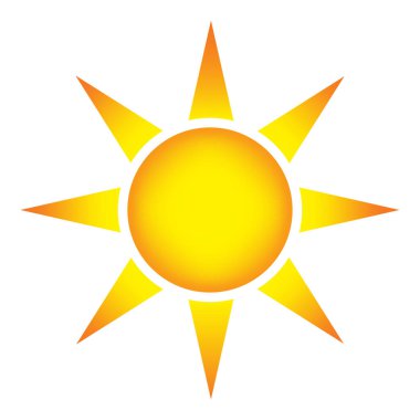 Soyut bir güneş simgesi. Vektör çizimi. EPS 10.