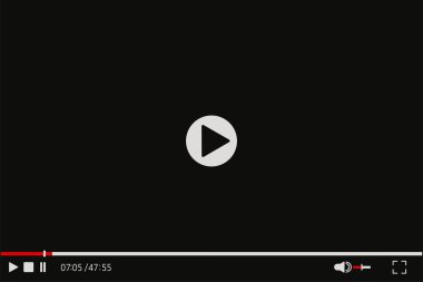 Ortam oynatıcı ekranı. Müzik çalar modeli. Bilgisayar arayüzü. Vektör çizimi. EPS 10.