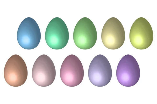 Bunte Glänzende Eier Frühlingsdekoration Bemalte Vorlage Vektorillustration Eps — Stockvektor