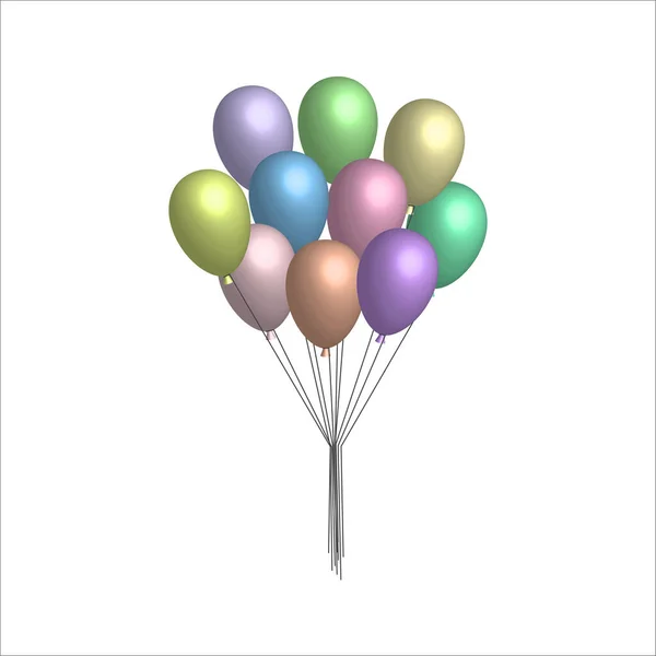 Πολύχρωμα Γυαλιστερά Μπαλόνια Χρόνια Πολλά Έννοια Αγάπης Εικονογράφηση Διανύσματος Eps — Διανυσματικό Αρχείο