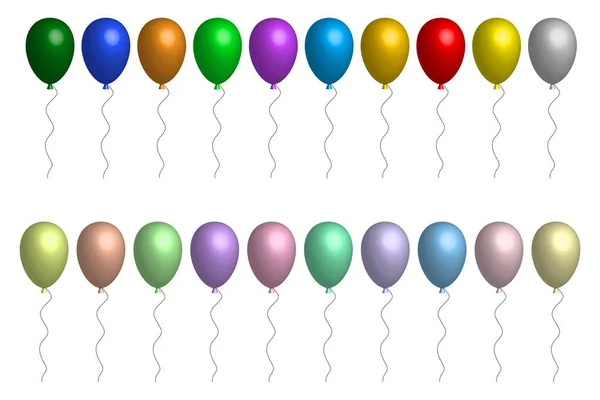 Bunt Glänzende Luftballons Alles Gute Zum Geburtstag Liebeskonzept Vektorillustration Eps — Stockvektor