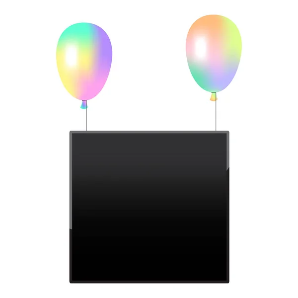 Cadre Photo Ballon Brillant Coloré Concept Célébration Anniversaire Illustration Vectorielle — Image vectorielle