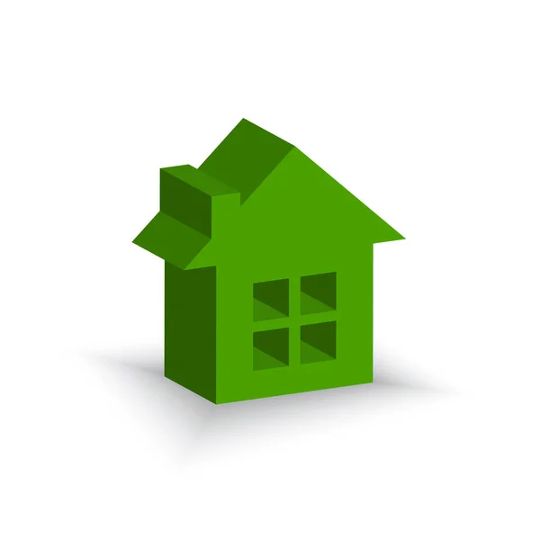 Groene Huis Energiebesparing Hoge Kwaliteit Pictogram Thuis Vector Illustratie Eps — Stockvector