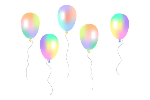 Kleurrijke Glanzende Ballonnen Gelukkige Verjaardag Liefdesconcept Vector Illustratie Eps — Stockvector