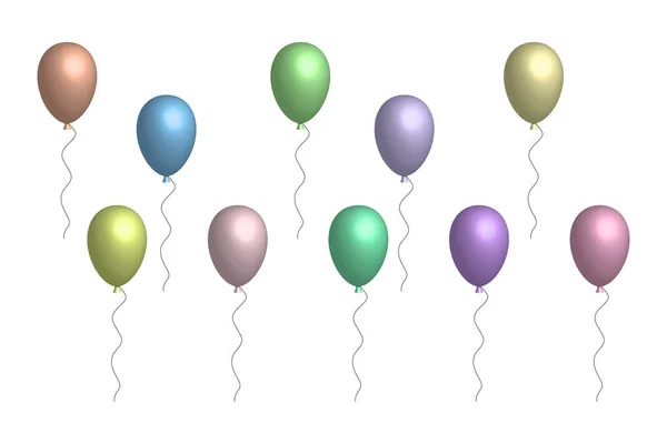 Ballons Brillants Colorés Joyeux Anniversaire Concept Amour Illustration Vectorielle Spe — Image vectorielle